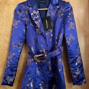 Blue Jacquard Blazer Dress, Size 10